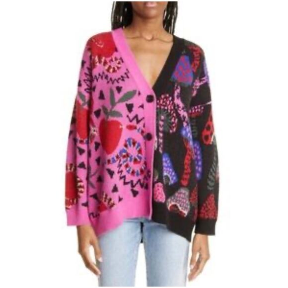 FARM Rio Mixed Snake Mushroom Cardigan - Size Small (new) - Picture 1 of 5